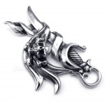 Skull Titanium Knife Pendant Necklace (Free Chain)