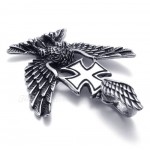 Eagle Titanium Cross Pendant Necklace (Free Chain)