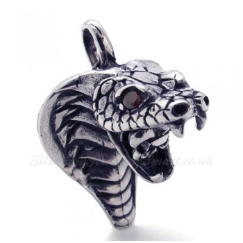 King Cobra Titanium Pendant Necklace (Free Chain)