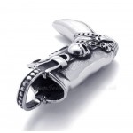Skull Tall Boots Titanium Pendant Necklace (Free Chain)