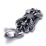 Titanium Pendant Necklace With Black Zircon (Free Chain)