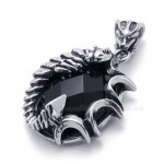 Titanium Scorpion Pendant Necklace With Black Zircon (Free Chain)