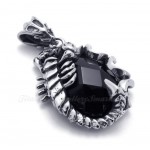 Titanium Scorpion Pendant Necklace With Black Zircon (Free Chain)