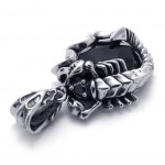 Titanium Scorpion Pendant Necklace With Black Zircon (Free Chain)