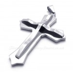 Elegant Double Cross Titanium Pendant Necklace (Free Chain)