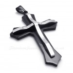 Titanium Double Cross Pendant Necklace In Double Color (Free Chain)