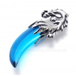 Titanium Blue Dragon Tooth Pendant Necklace (Free Chain)