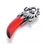Titanium Red Dragon Tooth Pendant Necklace (Free Chain)