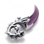 Titanium Purple Dragon Tooth Pendant Necklace (Free Chain)
