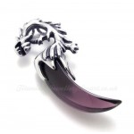Titanium Purple Dragon Tooth Pendant Necklace (Free Chain)