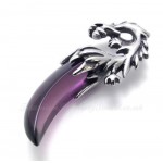 Titanium Purple Dragon Tooth Pendant Necklace (Free Chain)