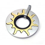 A Ring Titanium Pendant Necklace With Sunflower Pattern (Free Chain)