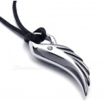 Feather Titanium Pendant Necklace With String (Free Chain)