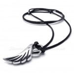 Feather Titanium Pendant Necklace With String (Free Chain)