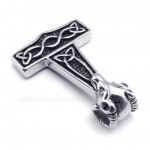 Thor's Hammer Titanium Pendant Necklace With Sheep's Head (Free Chain)