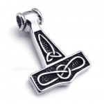 Thor's Hammer Titanium Pendant Necklace With Sheep's Head (Free Chain)