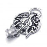 Wolf's Head Titanium Pendant Necklace (Free Chain)