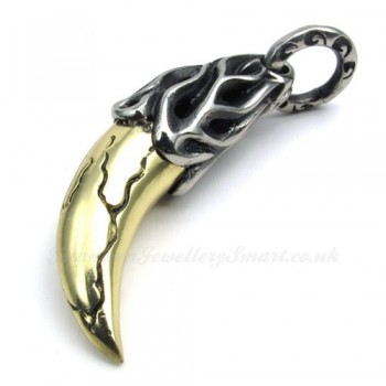 Titanium Wolf's Fang Pendant Necklace (Free Chain)
