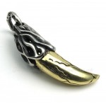 Titanium Wolf's Fang Pendant Necklace (Free Chain)