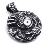 Dragon Titanium Tai Chi Pendant Necklace (Free Chain)