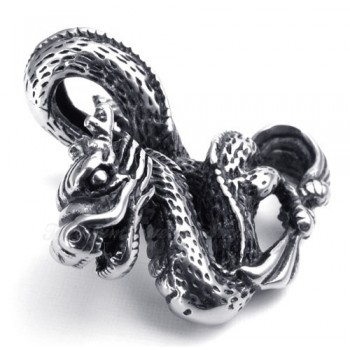 Vivid Dragon Titanium Pendant Necklace (Free Chain)