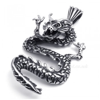 Fashion Titanium Dragon Pendant Necklace (Free Chain)