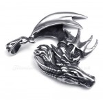 Dragon Titanium Pendant Necklace With Wing (Free Chain)