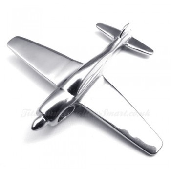 Plane Titanium Pendant Necklace (Free Chain)