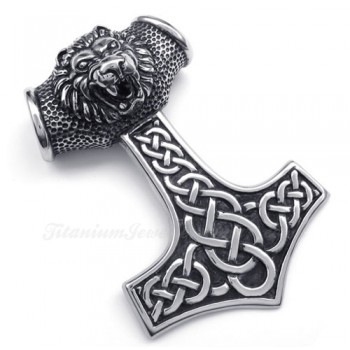 Thor's Hammer Titanium Pendant Necklace (Free Chain)