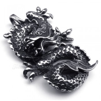 Dragon Card Titanium Pendant Necklace (Free Chain)