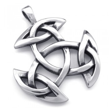 Titanium Celtic Knot Pendant Necklace (Free Chain)