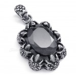 Black Zircon Titanium Pendant Necklace (Free Chain)