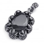 Black Zircon Titanium Pendant Necklace (Free Chain)
