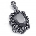 Black Zircon Titanium Pendant Necklace (Free Chain)