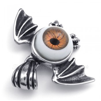 Bat Wings Titanium Eyes Pendant Necklace (Free Chain)