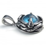 Blue Color Titanium Eyes Pendant Necklace (Free Chain)