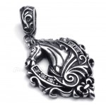 Fashion Titanium Horse Pendant Necklace (Free Chain)