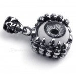 Titanium Eyes Pendant Necklace Adorned With Skull (Free Chain)