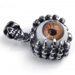 Titanium Eyes Pendant Necklace Adorned Witb Skull (Free Chain)