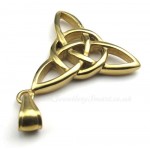 Gold Titanium Pendant Necklace (Free Chain)