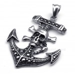 Skull Titanium Anchor Pendant Necklace  (Free Chain)