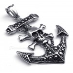 Skull Titanium Anchor Pendant Necklace  (Free Chain)