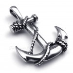 Mens Titanium Anchor Pendant Necklace (Free Chain)