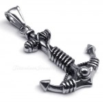 Rope Titanium Anchor Pendant Necklace (Free Chain)