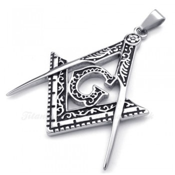 Titanium Masonic Pendant Necklace (Free Chain)