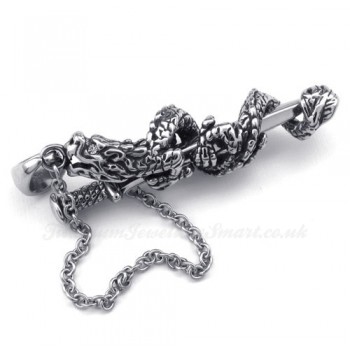 Dragon Sword Titanium Pendant Necklace (Free Chain)