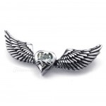 White Zircon Titanium Wings Pendant Necklace (Free Chain)