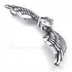 White Zircon Titanium Wings Pendant Necklace (Free Chain)