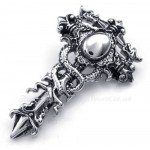 Titanium Double Dragon Pendant Necklace (Free Chain)
