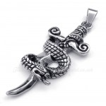 Titanium Snake Sword Pendant Necklace (Free Chain)